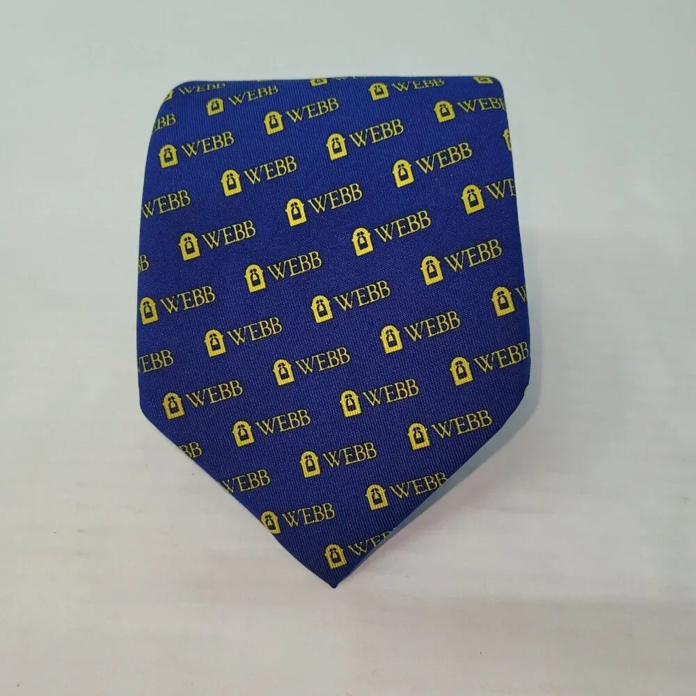 Vineyard Vines‎ Custom Collection Webb Tie Mens Necktie Blue Gold All Over Print